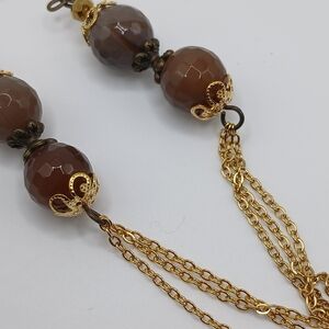 Brown Agate Dangle Earrings